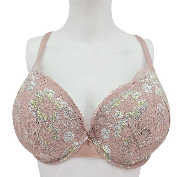 Victoria's Secret Perfect Shape Lace Bra Purple Metallic 38D - Picture 1 of 5